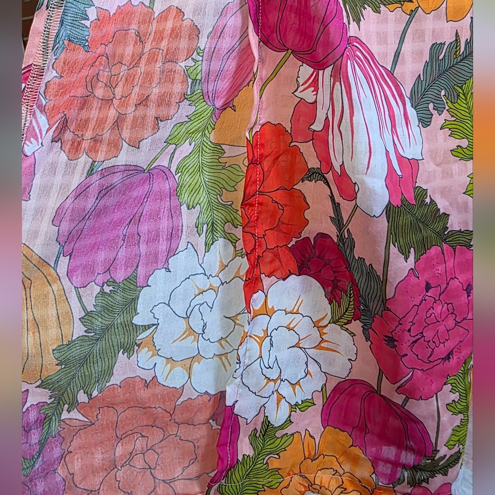 Trina Turk Dopamine Floral Wide Leg Boho Chic Elastic Waist Pants Sz Small New - Picture 8 of 8